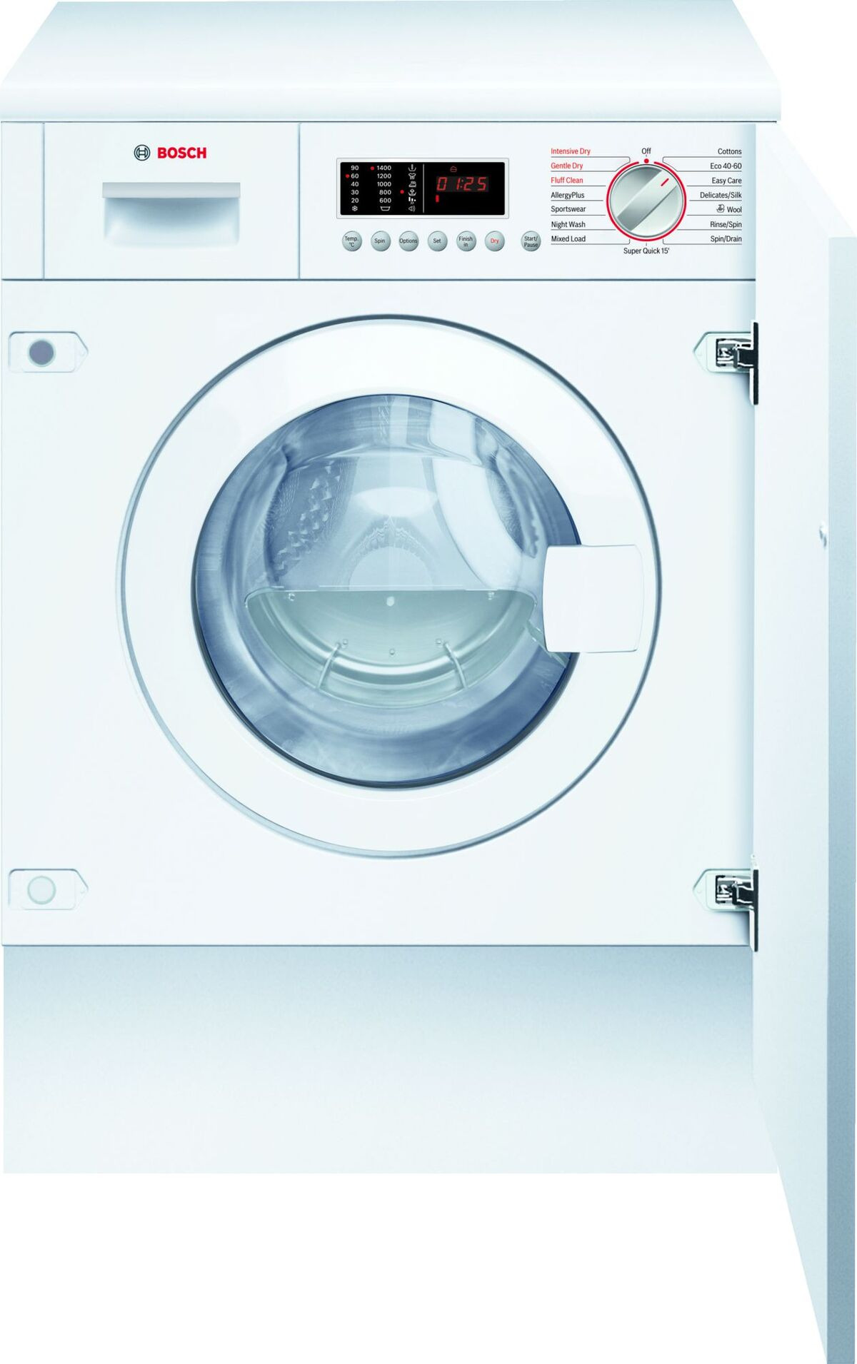 Bosch Built In Washer Dryer 7Kg Wash 4Kg Dry 1400 Spin White